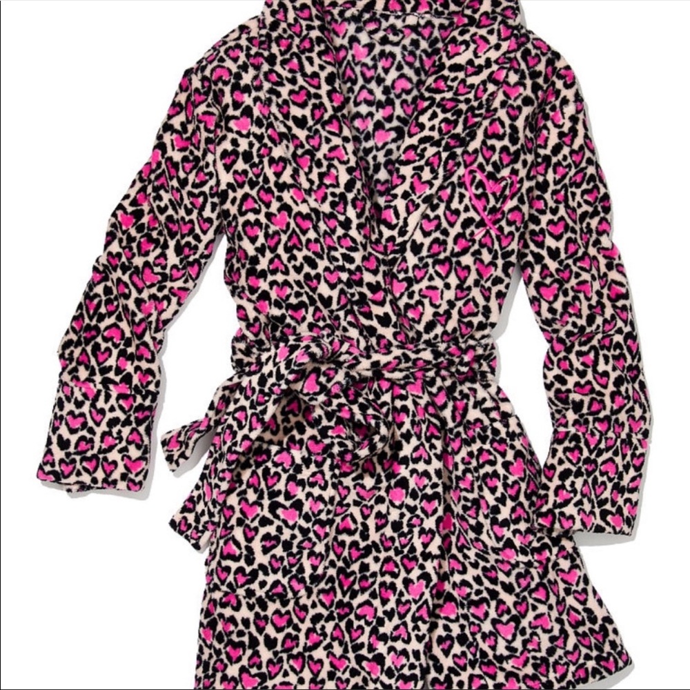 VS SOFT SHORT ROBE XS/S Leopard heart robe